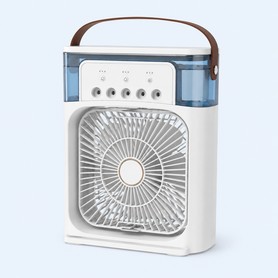 Nestly AirCool 3 en 1 | Ventilador portátil con nebulizador + luz LED